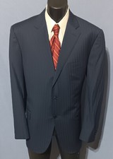 Canali 1934 Suit/Sport Coat Subtle Blue Pinstripe 50R Current Dual Vents