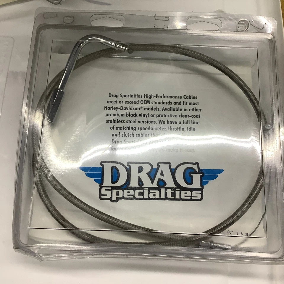 33" Stainless Braided Idle Cable- '96-'21 Harley- Drag Specialties 0651-0103 Foto 2 de 4