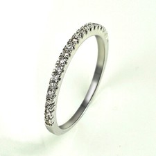 Women's Rhodium Plated Ring Cubic Zirconia Band Silver Plated Ring Jewelry