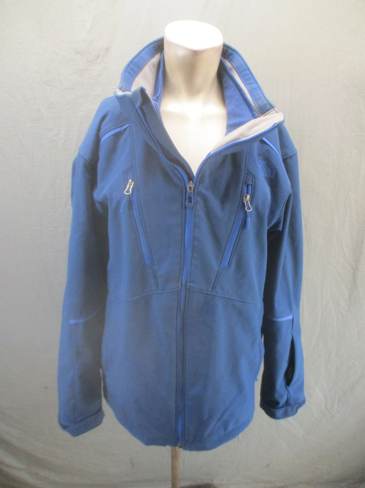 The North Face Size L Men Blue Full Zip Stand Collar 3-in-1 Softshell Jacket 477