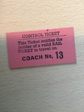 L, T,  RAILWAY  TICKET,   (  Control. Ticket.  Coach. No 13,,  ) B-62