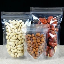 100pcs Fully Transparent Zip lock -Transparent Stand up Pouchs