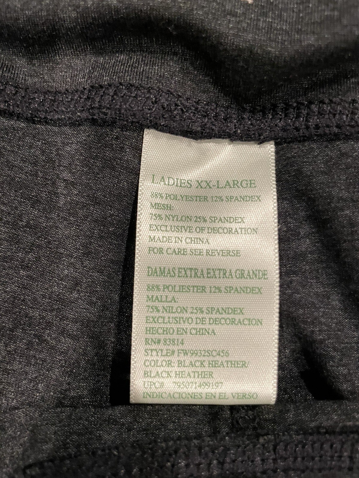 Tangerine Yoga Leggings Pants Womans Size XXL Black Heather Stretch