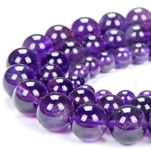 Natural Amethyst Gemstone AAA Round 5MM 6MM 7MM 8MM 9MM 10MM Loose Beads (D329) - Picture 1 of 3