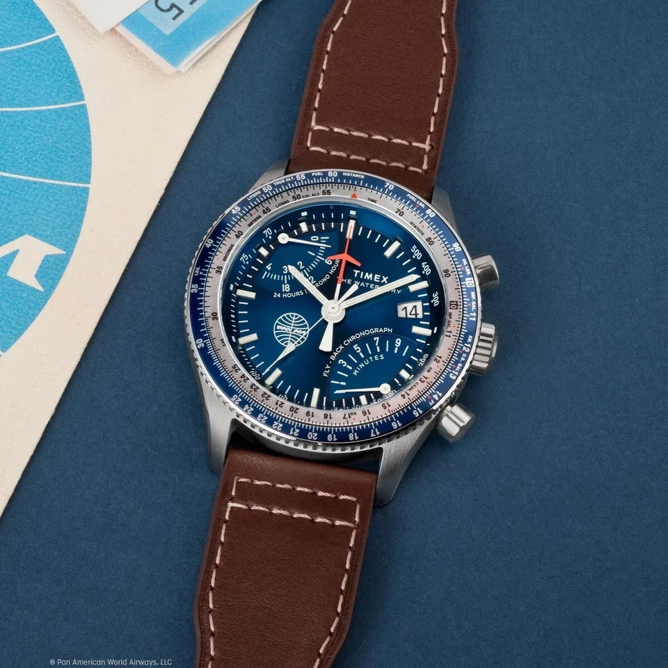 Timex x Pan Am Fly Back Chronograph Aviation Special Edition Watch TW2W97200 - image 4 of 4