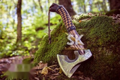 Viking axe handmade camping hatchet sharp warrior battle axe valhalla axe gift
