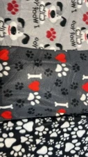 DOG PAWS HEARTS (3)  fleece socks,  unisex sizes 5-11 you choose Toasti Socks