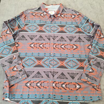 Joe Browns Funky Aztekenmuster Hemd 2XL XXL Brustumfang 54'' Herren Langarm Multi Co