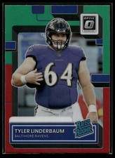 2022 Donruss Tyler Linderbaum RATED ROOKIES RED/GREEN PRIZM SP Ravens #P-400 RC