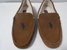 Polo Ralph Lauren Men's Snuff Brown Collins Genuine Suede Moc Slipper Sz 8 Med