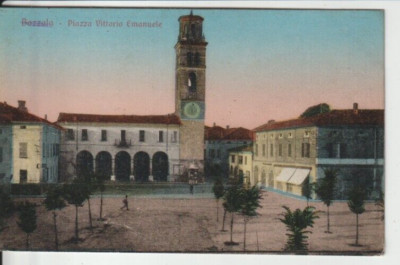 BOZZOLO, ITALIEN - PIAZZA VITTORIO EMANUELE FARBPOSTKARTE +