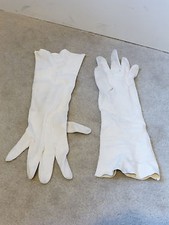 Vintage Women's Leather Gloves c. 1950 White Mid-Arm Length
