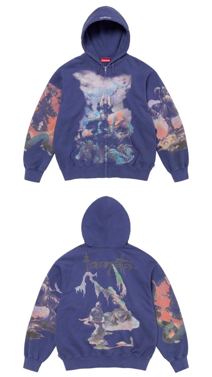 Size Small Supreme/Frank Frazetta Zip Up Hooded Sweatshirt Size Small Supreme/Frank Frazetta Zip Up Hooded Sweatshirt