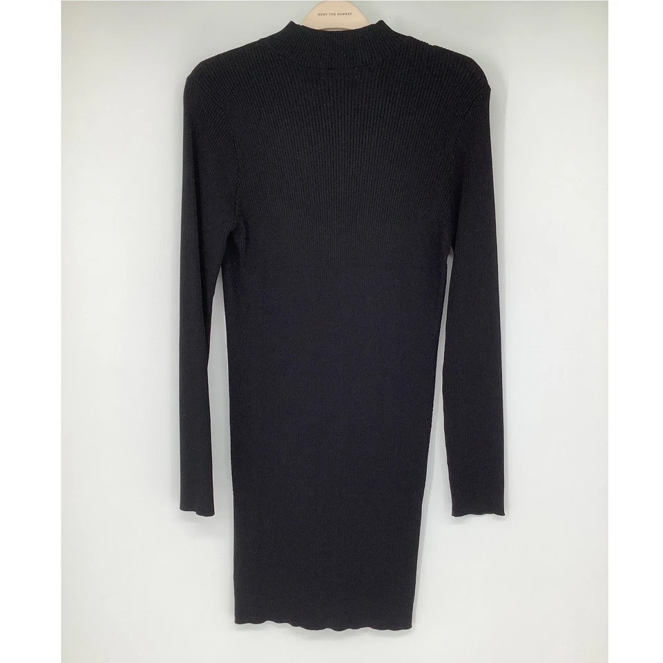 Vestido Suéter Steve Madden Para Mujer Grande Negro Raquel Acanalado Manga Larga G8-21 Foto 4 de 4