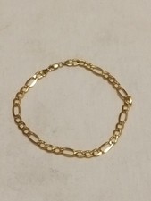 10k Italian Yellow Gold Figaro Link 8.5" 5mm 2.2 Grams Semi Solid Men's Bracelet
