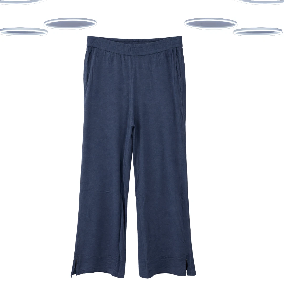 Ex Hush Women’s Trousers in Cotton Jersey Loungewear Pyjama Bottom Navy (Defect)