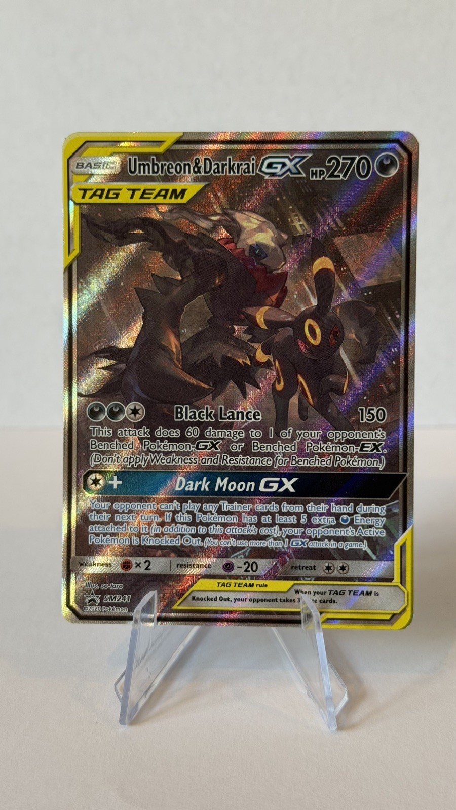 Pokemon Umbreon & Darkrai GX SM241 TAG TEAM Holo Sun & Moon Team Up Promo NM