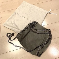 Stella McCartney Falabella Grey 2-Way Tote Shoulder Bag with Chain, Faux Leather