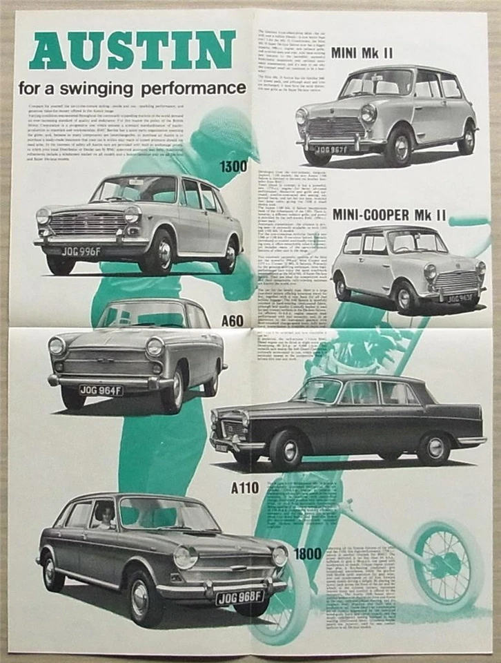Folleto de ventas Austin Mini Mk II COOPER berlina Countryman en rango 1968 #2446 Foto 3 de 3
