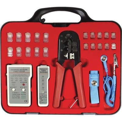 Ethernet Cable Tester Kit with RJ45 RJ11 RJ12 Crimper Tool CAT5e CAT6 Test