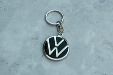 Genuine Vw Volkswagen Keyring 000087010bq Black Silver Vw Logo Merchandise