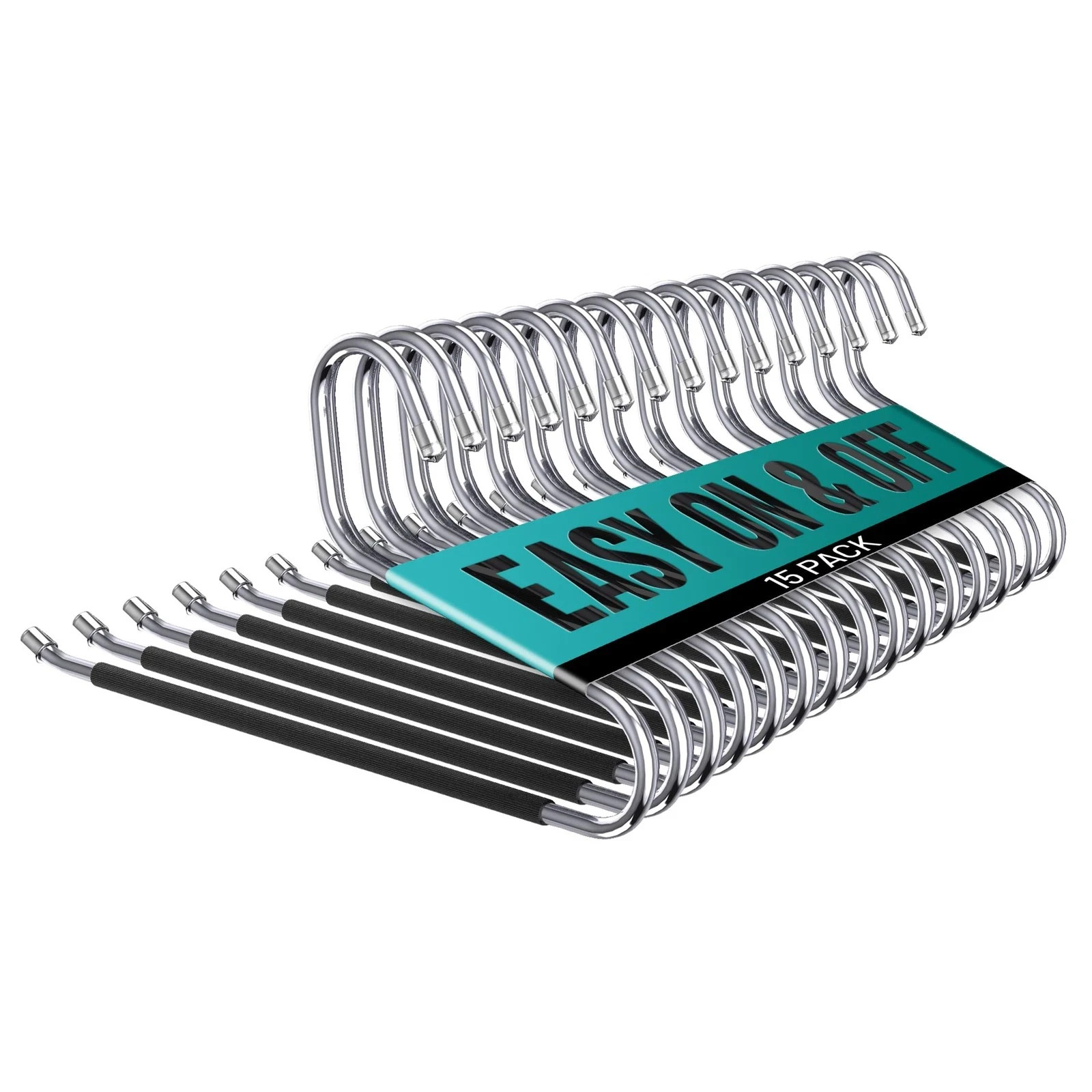 Pants Hangers | Open-Ended Metal Pants Hangers 15 Black Pant Hangers Non-Slip