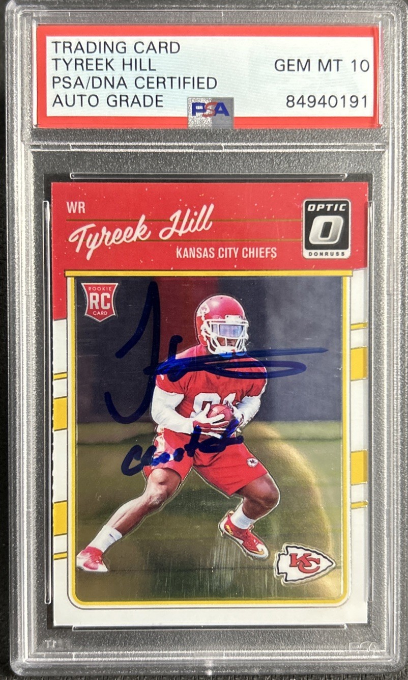 Tyreek Hill Panini Donruss Optic #117 Autograph