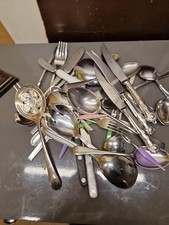 Stainless steel forks spoons USED job lot 1.5kg
