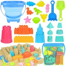 Collapsible Beach Toys for Kids Toddlers Sand Bucket and Shovels Set