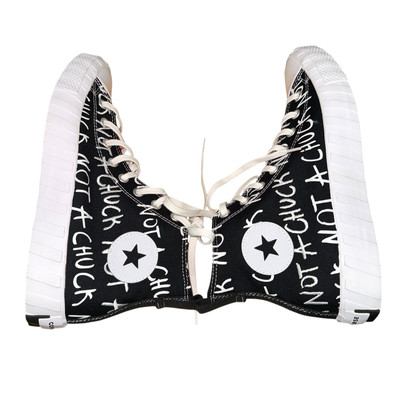 Converse All Star MENS 10 NWOB High Top Black White Bold Mandarin SNEAKERS SHOES