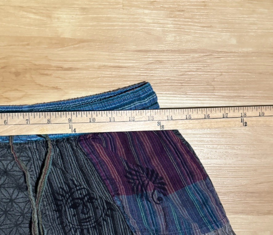 Boho Patchwork Cotton Pants One Size Elastic Wais… - image 4