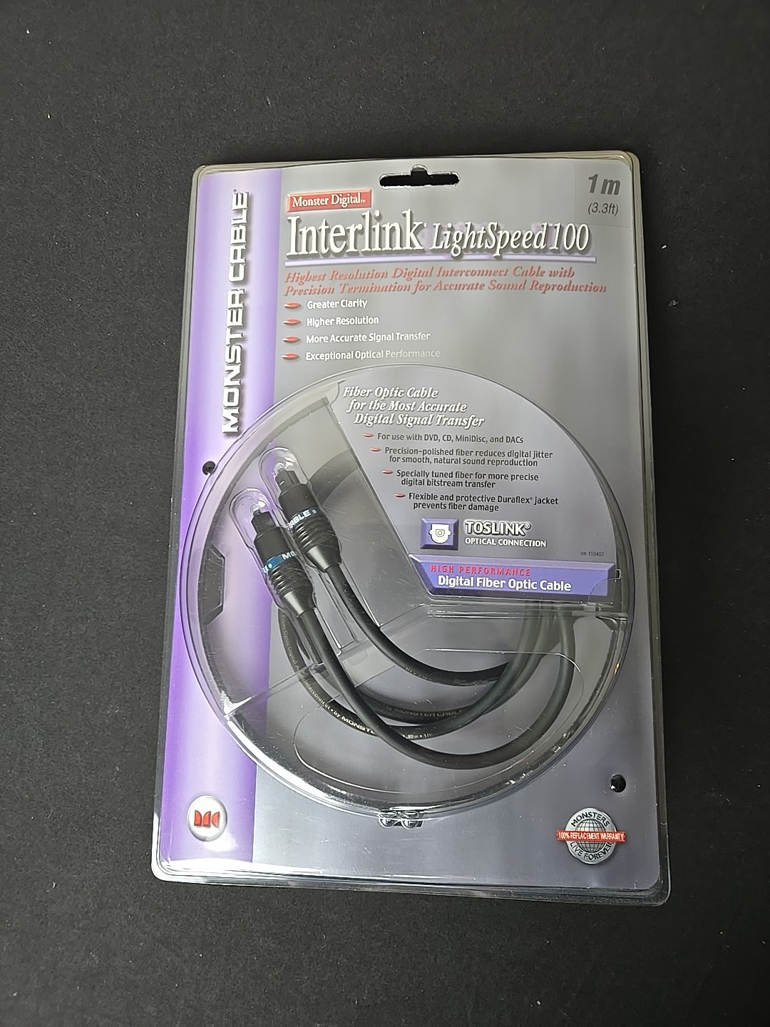 Monster Cable Interlink Light Speed 100 Digital Fiber Optic 
