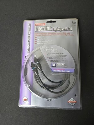 Monster Cable Interlink Light Speed 100 Digital Fiber Optic Audio 1m/3.3' 