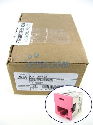 (QTY 20) Ortronics OR-TJ610-22 Clarity TracJack Cat6a 10G Jack, Light Red ~STSI