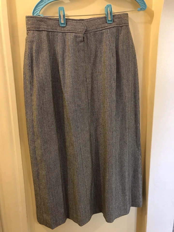 Falda plisada vintage Evan-picone negra/blanca pata de gallo lana preppy tweed pequeña 4 Foto 3 de 4