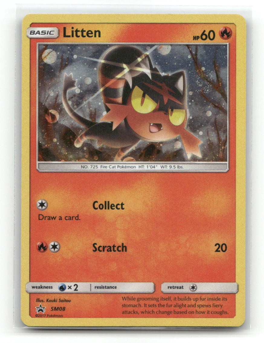 Litten - SM08 Holo Promo Sun & Moon Promo Pokemon MP
