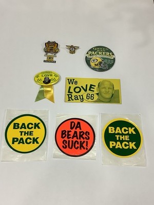 Green Bay Packers Pins & Stickers. Some Items were from Ray Nitschke s Estate
