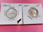 1964 and 1964D 90% Silver Washington Quarter EF/AU