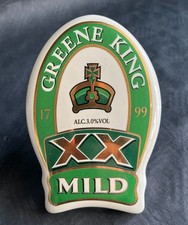GREENE KING XX MILD - CERAMIC Beer pump clip badge real ale Suffolk