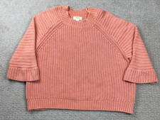 Maeve Anthropologie Sweater Womens Small Pink Chunky Knit Crewneck Boxy Boho