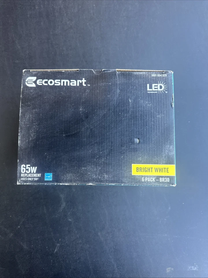 NEW EcoSmart 6-pk 65W LED BR30 Bulbs Bright White 3000K Energy Star - Dimmable - Image 2 of 4
