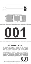 Valet Parking Tickets 1000 - Vehicle Claim Tags with Car Diagram - Valet Stubs