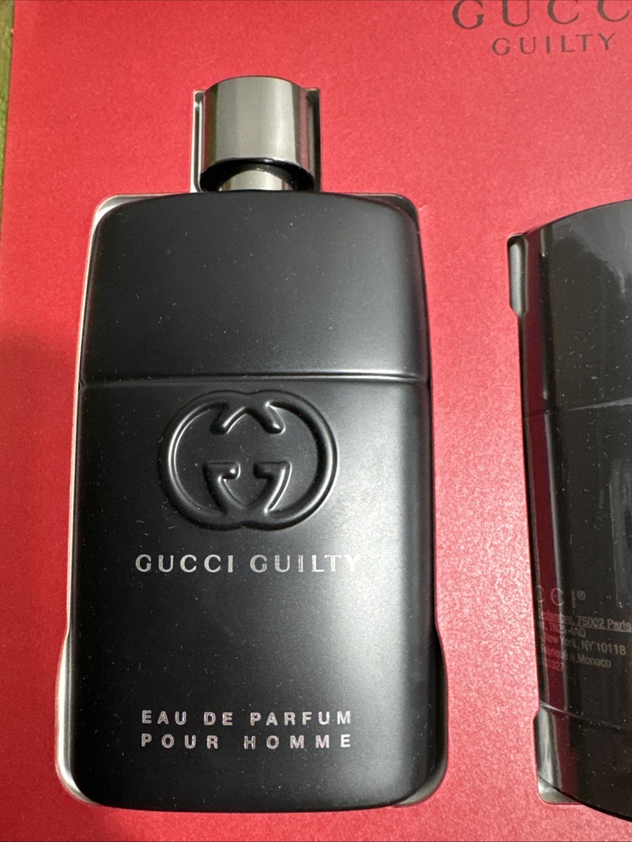 GUCCI GUILTY Eau De Parfum 3 Pc Gift Set 3.0 Oz EDP+1.6 S.Gel+2.4