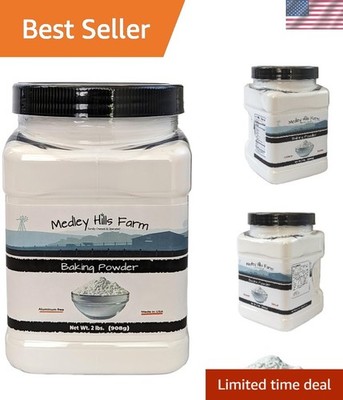 Baking Powder aluminum free by Medley hills farm 2 Lbs. in Reusable Container -