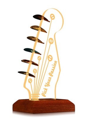 Light Up Gitarren-Pick-Halter Acryl E-Gitarre Kopfplatte geformt Pick-Halter ...