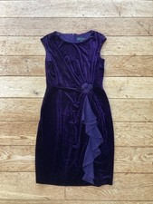 Vintage 90s Y2K Whimsigoth Grunge Purple Evening Date Night Dress Size 12
