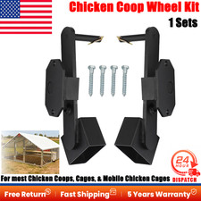 1 Sets Chicken Coop Wheel Kit For most Chicken Coops Cages Extra Heavy-Duty Iron