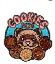 Girl COOKIES 2026 '26 Cookie Sale seller Fun Patches Crest SCOUTS GUIDE Ferret