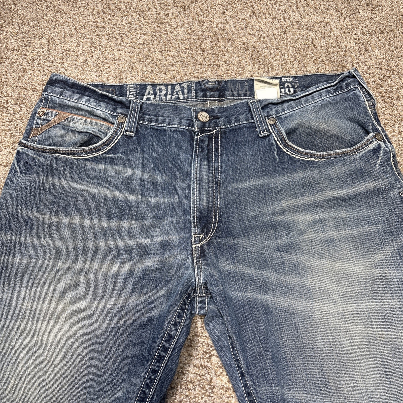 Ariat Jeans Mens 40x32 Blue M4 Low Rise Boot Workwear Denim Fits 40 X 31 - View 3