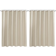 Fabric Shower Curtain Liners 2 Pack - W72 x H72 - Washable Water Resistant L...